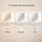 Espejo de Maquillaje LED con Aumento Profesional